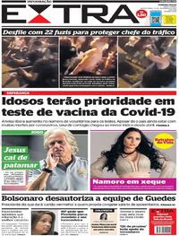 Capa do jornal Extra 16/09/2020