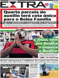 Capa do jornal Extra 17/07/2020