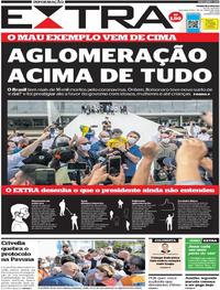 Capa do jornal Extra 18/05/2020