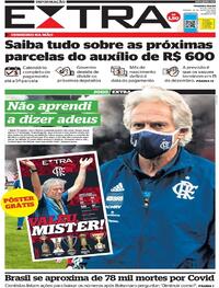 Capa do jornal Extra 18/07/2020