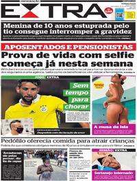 Capa do jornal Extra 18/08/2020