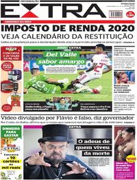 Capa do jornal Extra 20/02/2020