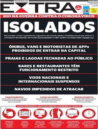 Capa do jornal Extra 20/03/2020