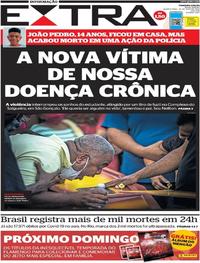 Capa do jornal Extra 20/05/2020