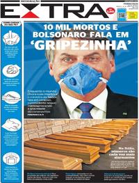 Capa do jornal Extra 21/03/2020