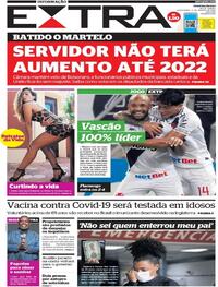 Capa do jornal Extra 21/08/2020