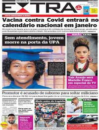 Capa do jornal Extra 21/10/2020
