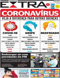 Capa do jornal Extra 22/03/2020