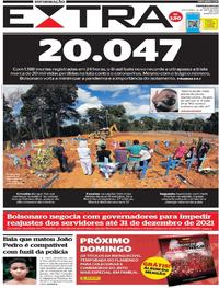 Capa do jornal Extra 22/05/2020