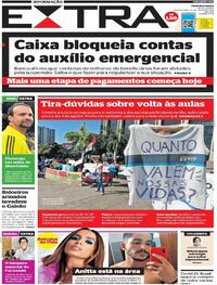 Capa do jornal Extra 22/07/2020