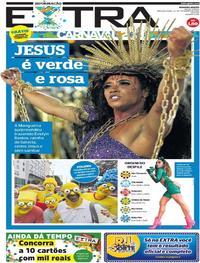 Capa do jornal Extra 24/02/2020