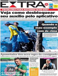 Capa do jornal Extra 24/07/2020