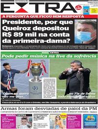 Capa do jornal Extra 24/08/2020