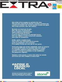 Capa do jornal Extra 25/03/2020