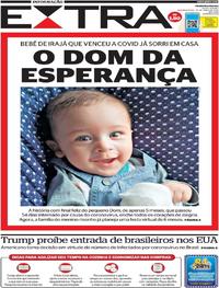 Capa do jornal Extra 25/05/2020
