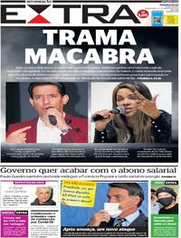 Capa do jornal Extra 25/08/2020