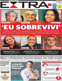 Capa do jornal Extra 26/04/2020