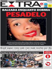 Capa do jornal Extra 26/05/2020