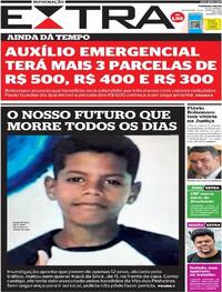 Capa do jornal Extra 26/06/2020