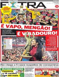 Capa do jornal Extra 27/02/2020