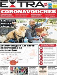 Capa do jornal Extra 27/03/2020