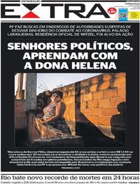 Capa do jornal Extra 27/05/2020