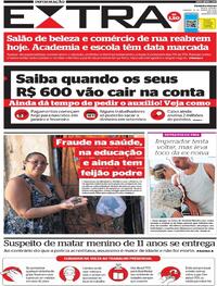 Capa do jornal Extra 27/06/2020