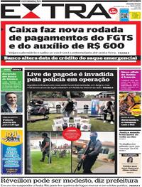 Capa do jornal Extra 27/07/2020
