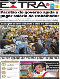 Capa do jornal Extra 28/03/2020