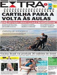 Capa do jornal Extra 28/06/2020