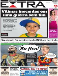 Capa do jornal Extra 29/01/2020