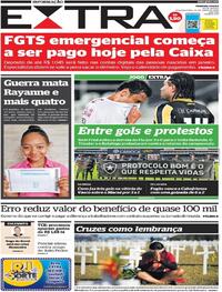 Capa do jornal Extra 29/06/2020