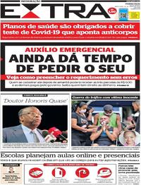 Capa do jornal Extra 30/06/2020