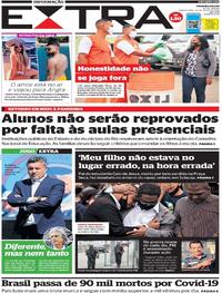 Capa do jornal Extra 30/07/2020