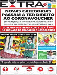 Capa do jornal Extra 31/03/2020