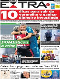 Capa do jornal Extra 31/08/2020