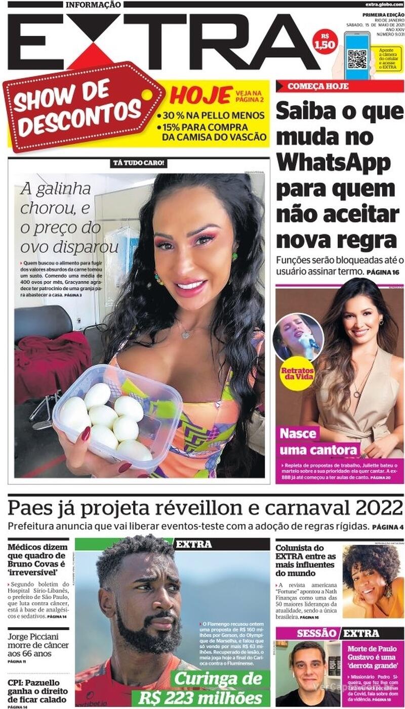 Capa Extra Edição Sábado15 De Maio De 2021 2670