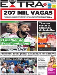 Capa do jornal Extra 02/02/2021