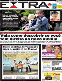 Capa do jornal Extra 02/04/2021