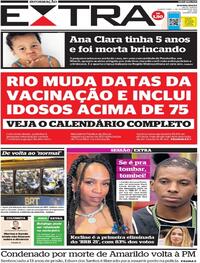 Capa do jornal Extra 03/02/2021