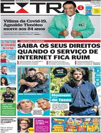 Capa do jornal Extra 04/04/2021