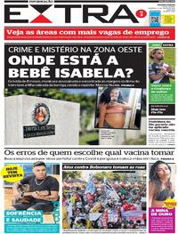 Capa do jornal Extra 04/07/2021