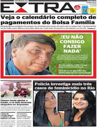 Capa do jornal Extra 06/01/2021