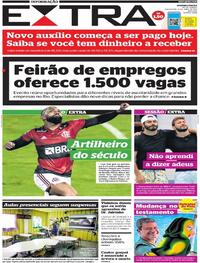 Capa do jornal Extra 06/04/2021