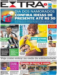 Capa do jornal Extra 06/06/2021