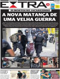 Capa do jornal Extra 07/05/2021