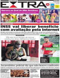 Capa do jornal Extra 07/07/2021