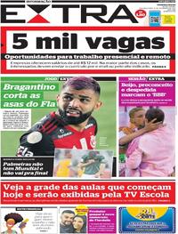 Capa do jornal Extra 08/02/2021