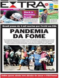 Capa do jornal Extra 08/04/2021