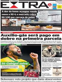 Capa do jornal Extra 08/10/2021